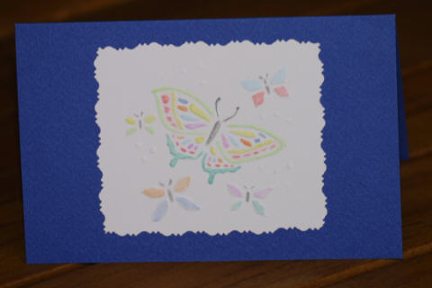 Karte wurde mit Embossing (Pr�getechnik) gestaltet